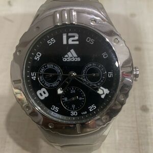 Men’s Adidas Black and Silver Chronograph Watch